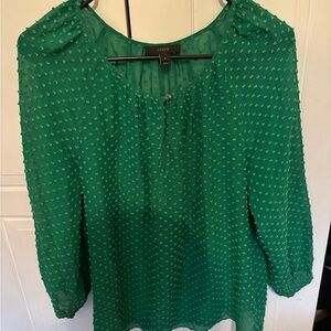 J. Crew Emerald Green Textured Blouse